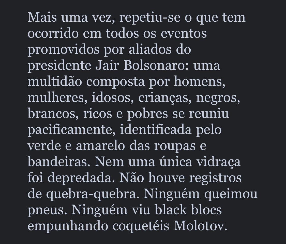 Trecho do editorial da Revista Oeste que acaba de sair…