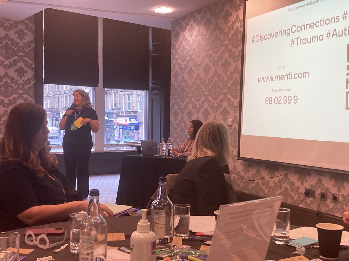 CatrionaSScot's tweet photo. ⁦@kt02dun⁩ opening today’s groundbreaking event in Dundee on #DiscoveringConnections #VAWG #Autism #Trauma Honoured to be presenting this afternoon with ⁦@CarlyJonesMBE⁩ https://t.co/nidv8e0EsI