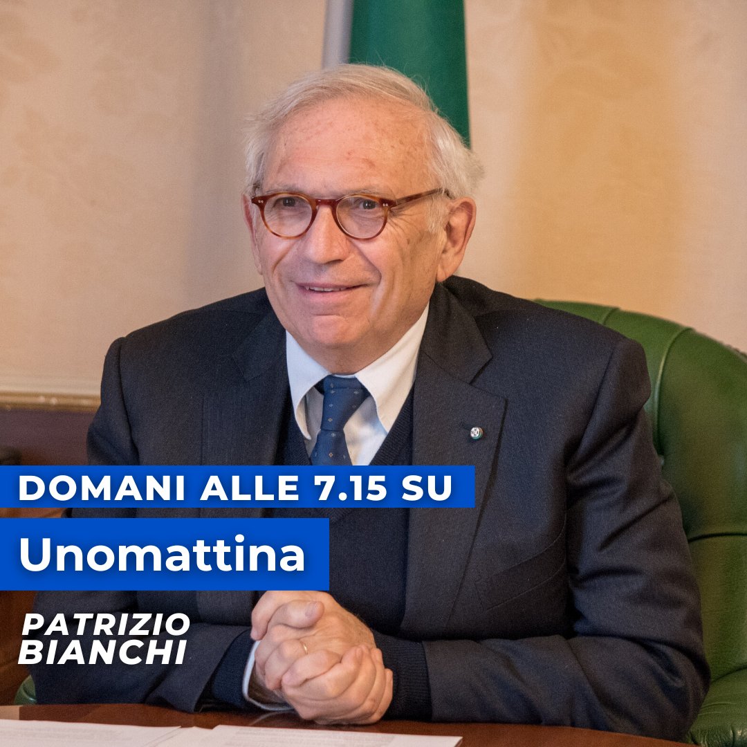 Domani alle 7.15 sarò ospite del programma @Unomattina. Potete seguire la diretta su @RaiUno ▶️ raiplay.it/dirette/rai1