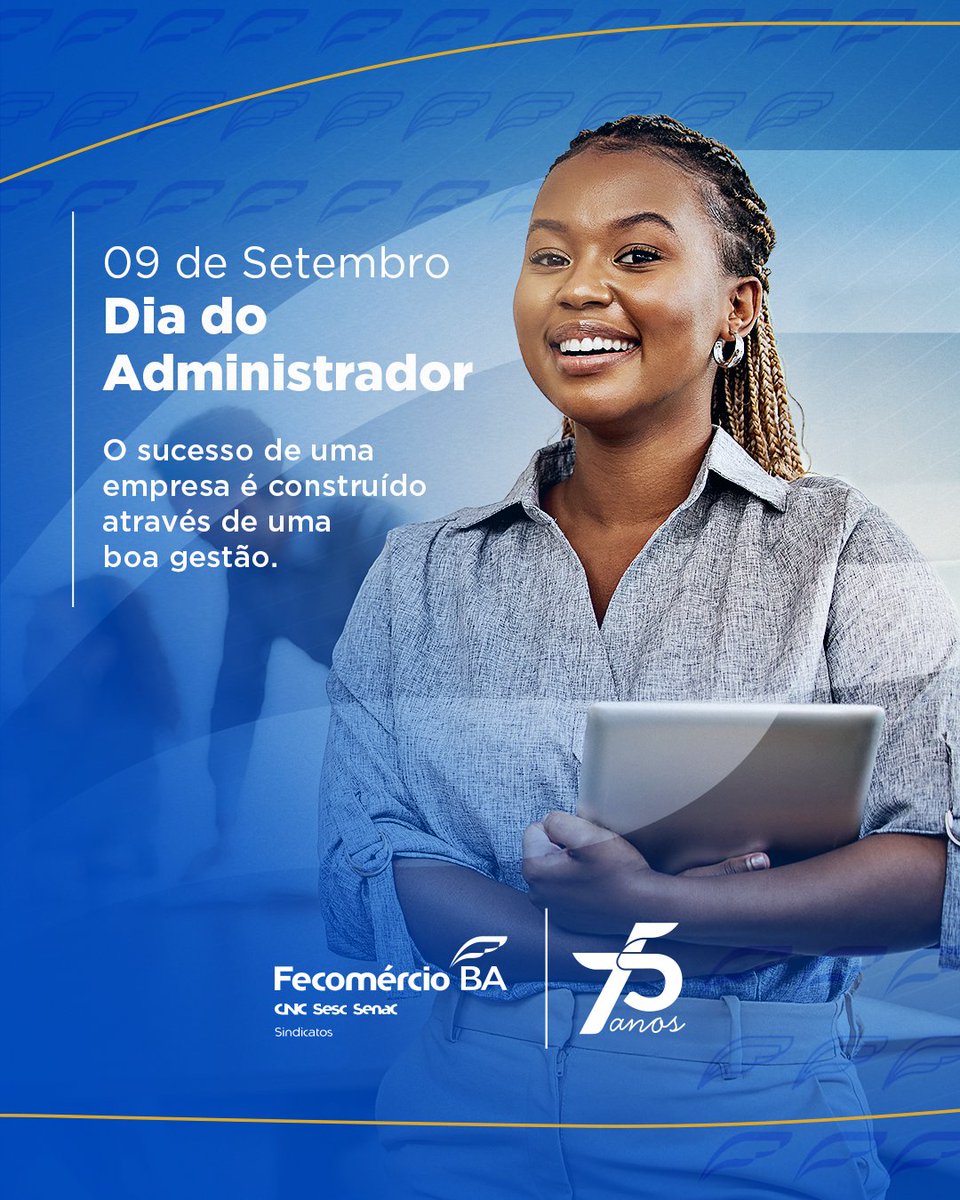 Uma homenagem da Fecomércio-BA ao dia do Administrador (a)!

O sucesso de uma empresa é construído através de uma boa gestão.
.
.
.
#fecomercioba #administardor #bahia #