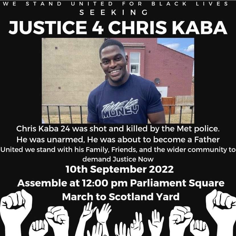 SistersUncut's tweet photo. 🚨🚨 The Met Police murdered an unarmed Black man, and they want us to look the other way whilst they fob his family off with lies and excuses.

We will not be silenced! No justice, no peace!
We will be there tomorrow at Parliament Square, 12pm.
#ChrisKaba #JusticeForChrisKaba https://t.co/hgXvEQd7yH