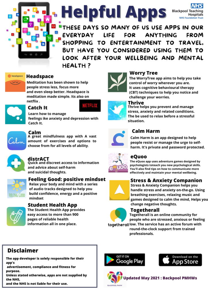 Do you worry about your #mentalhealth ? Have a look at these #Apps that could improve youre #wellbeing :
<a href="/AspirePshe/">PSHE Blackpool Aspire Academy</a> <a href="/EnglishAspire/">Aspire English</a> <a href="/FCATrust/">FCAT</a>