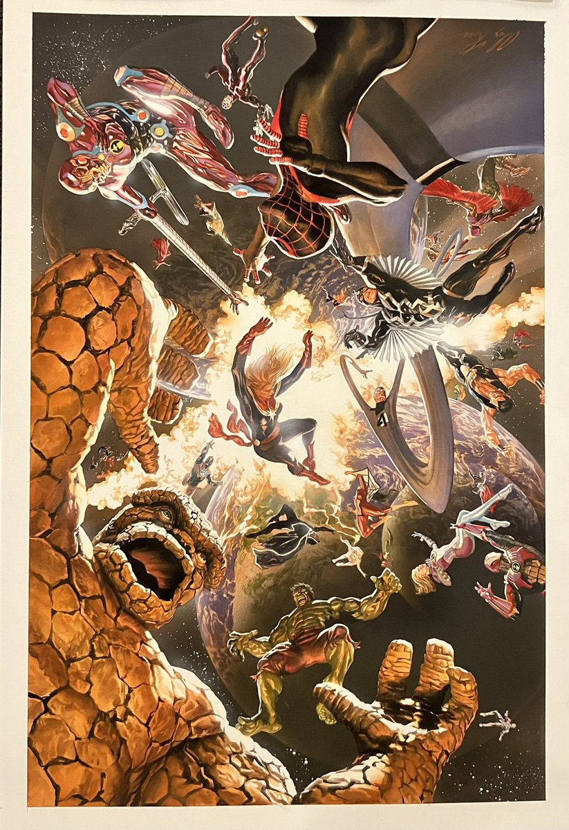 From the vault: cover to Secret Wars 1 by <a href="/thealexrossart/">Alex Ross</a>, possibly the top painter working in comics for the past 3 decades. Published in 2015 by <a href="/Marvel/">Marvel Entertainment</a>, this series of Secret Wars supposedly leads in to the 6th Avengers movie, after  Avengers Endgame and Avengers Kang Dynasty.