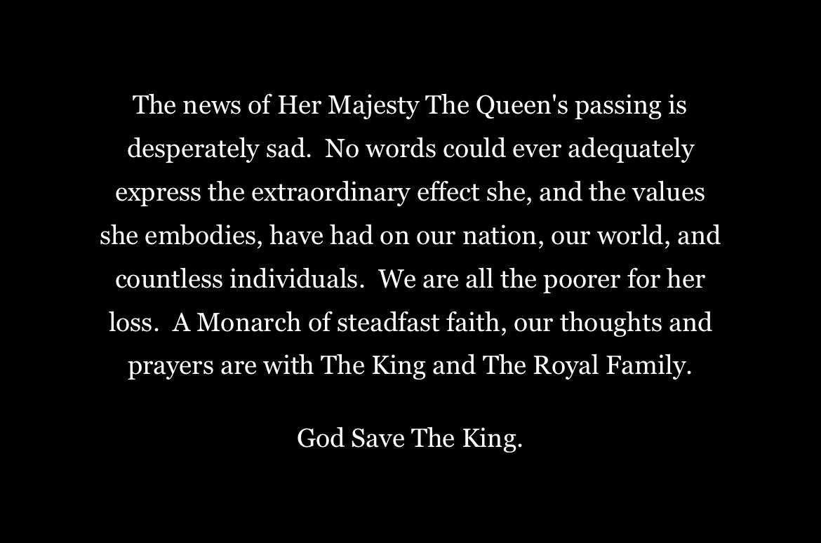 The Associations’s statement on the death of Her Majesty Queen Elizabeth II