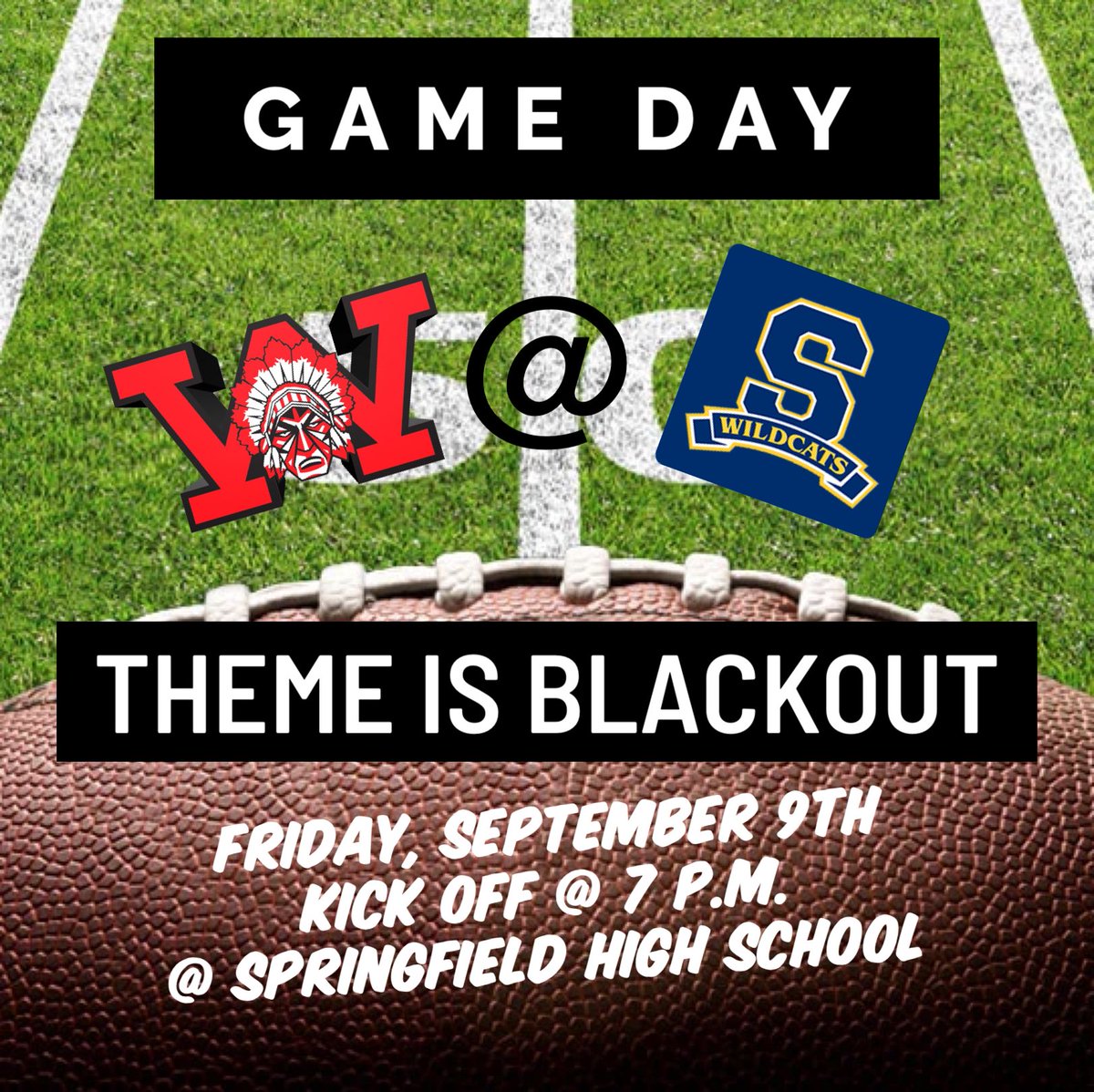 WayneWarriorFB1's tweet photo. We’re back on the road tonight with our first conference game of the season against Springfield! The theme is blackout! 🚂🚂🚂 #GoWarriors #BeatSpringfield https://t.co/Dtyj5JOBQr