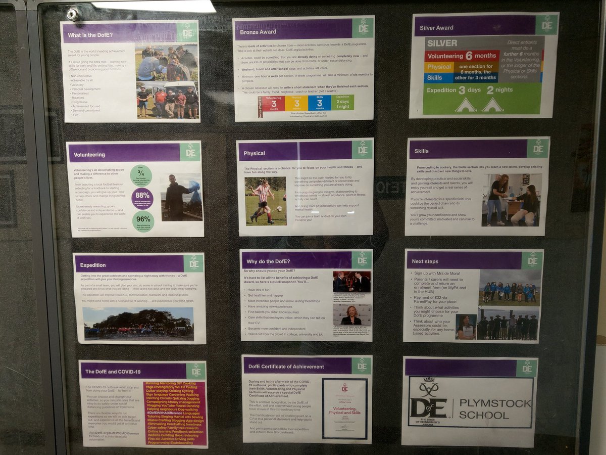 Brand new noticeboard up in the technology corridor with lots of useful information about the DofE <a href="/PlymstockS/">Plymstock School</a> #deadlineisfastappoaching #signup #strivingforexcellence #askmrsdemora