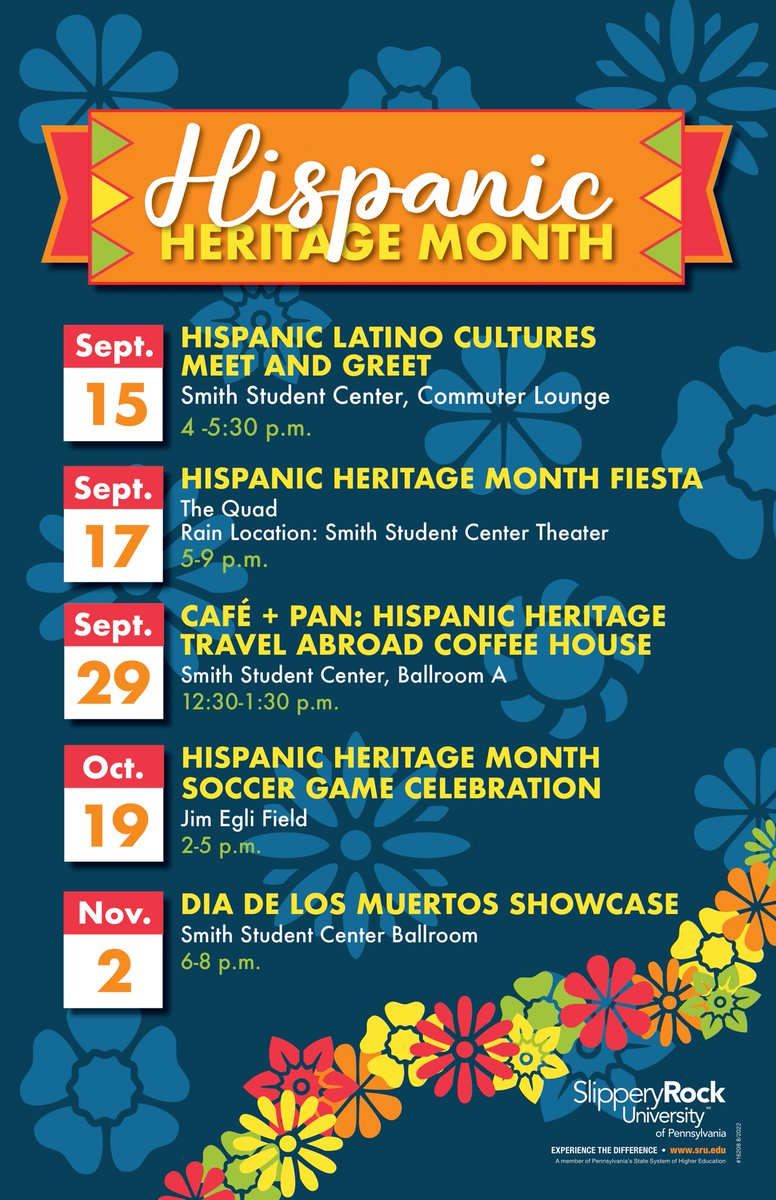We are starting the Hispanic Heritage Month in a week with the Hispanic and Latino Cultures Meet and Greet!! We hope to see you all there!! 🥳🙌🏼

🗓 Sep 15 
📍 SSC Commuter Lounge 
🕓 4PM - 5:30PM