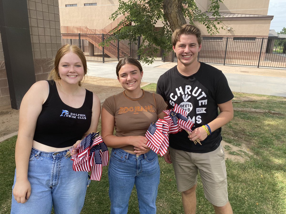 TPUSA_Perry's tweet photo. The anniversary of 9/11 is this weekend. @TPUSA_Perry wanted to remember the 2977 victims of the terrorist attacks on 9/11 and recognize the work of first responders then and now.  #Pumanation @PerryPumas07 @TPUSA https://t.co/dfrgmvUdj6