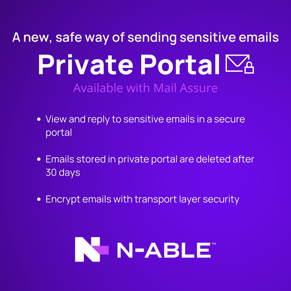 Share business-critical information securely with Private Portal - the newest feature for Mail Assure. 

Learn more: spr.ly/6013M3Wy1 

#MSP #IT #cybersecurity