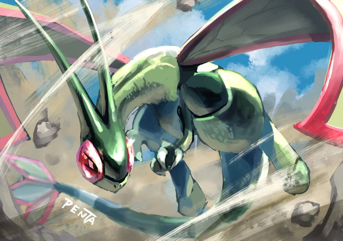 フライゴン!! #ポケモン版深夜の真剣お絵描き60分一本勝負 