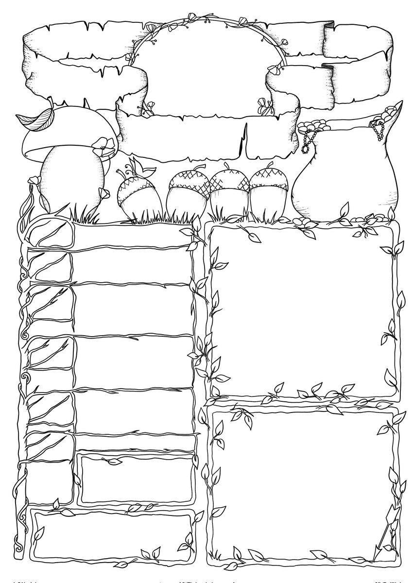 Alderdoodle's tweet photo. ✨Friday Freebie✨ Cosy season is upon us so have a pretty one page character sheet to go with your d&amp;d one shots! I've included a version with no text as well so (hopefully) you can use it for other systems too ☺️🍂
#dnd #ttrpg https://t.co/uHEwjBXkcX