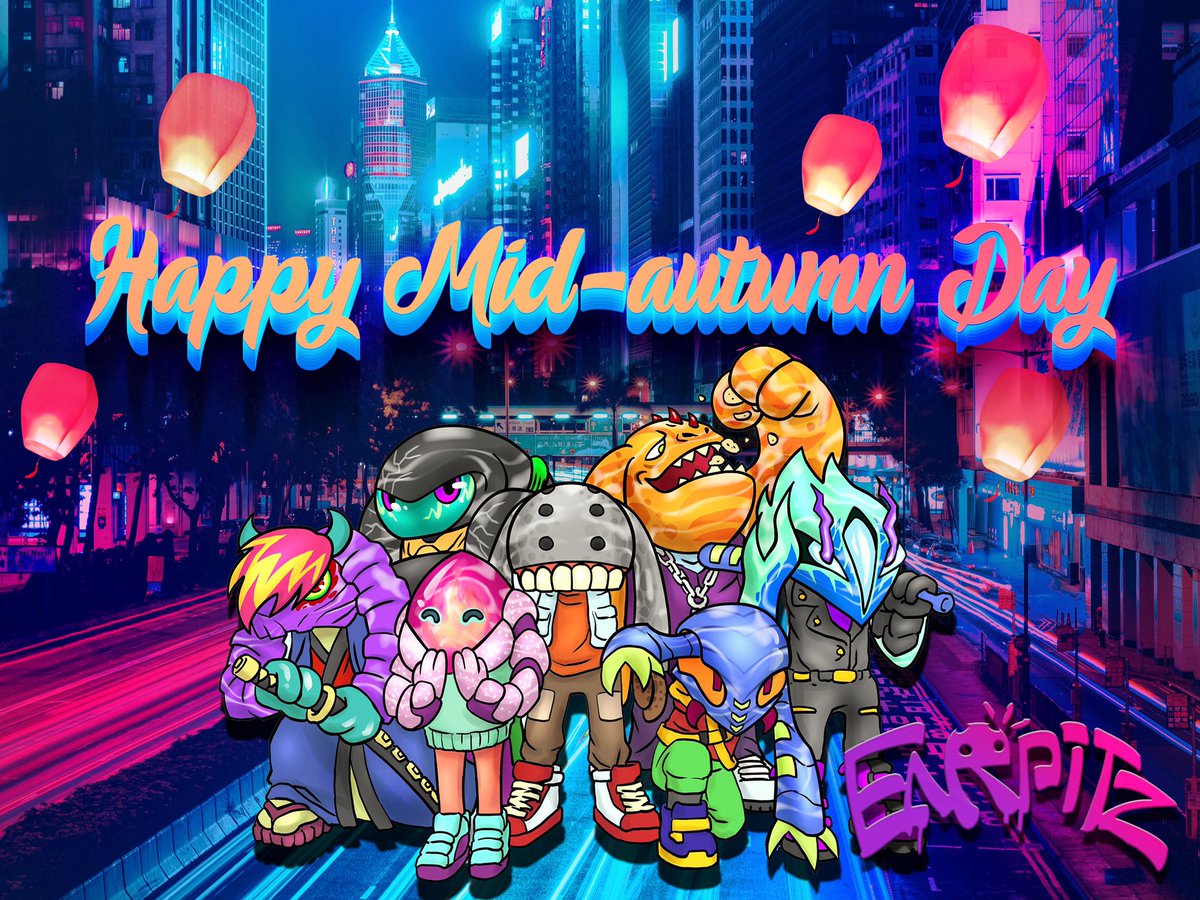 Tomorrow is mid-autumn day 🎑 
I made this poster for community🎨Hope fams enjoy that day☺️💕
<a href="/EarpitzNFT/">Earpitz NFT</a> <a href="/alexkongz/">Alex KongZ</a>