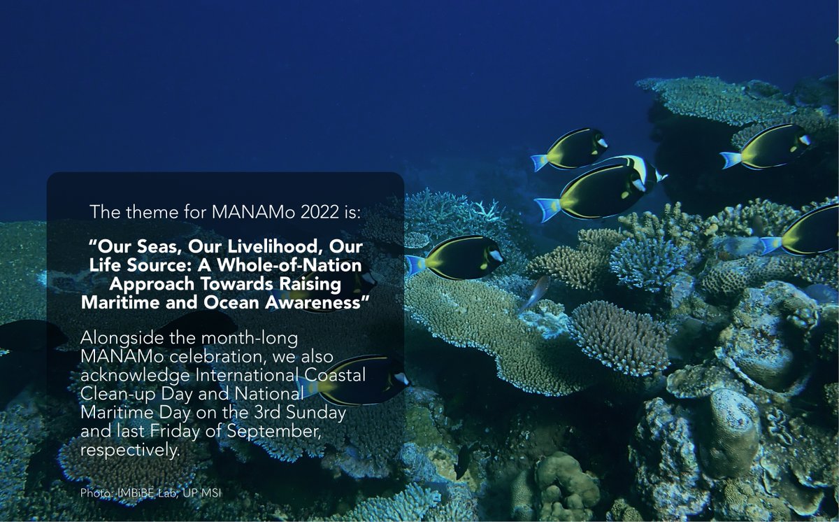 up_msi's tweet photo. Join us in celebrating this year’s #MANAMo, which brings attention to the nurture and protection of our marine resources. The theme emphasizes the importance of collective action in addressing the issues our oceans currently face, so we can give back to the waters that feed us. https://t.co/Q8wNz8rbXG