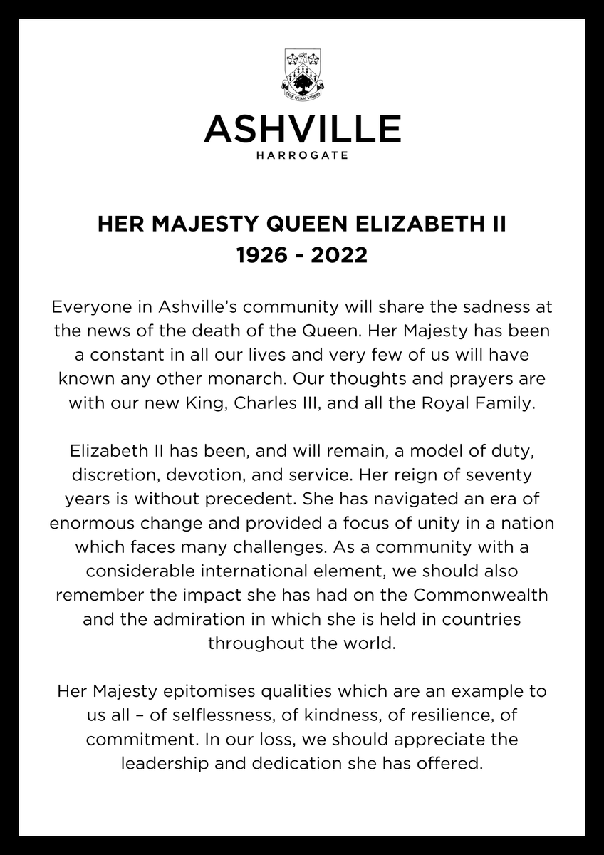 Her Majesty Queen Elizabeth II
1926 - 2022
