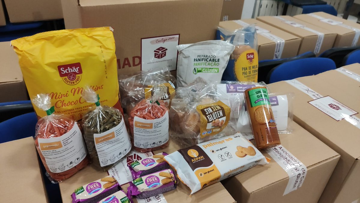 CeliacosMadrid's tweet photo. Este es el envío de septiembre de nuestro proyecto #Contigo2020
Gracias a las marcas que hacen posible esta ayuda a personas en situación económica de riesgo: #gullon, #legummh, @ManaSinGluten, @Mercadona y @schaergf ❤️
https://t.co/J7faIHwPNN
#Contigo2020 #ayudaparaceliacos https://t.co/8xbn0yNZTU