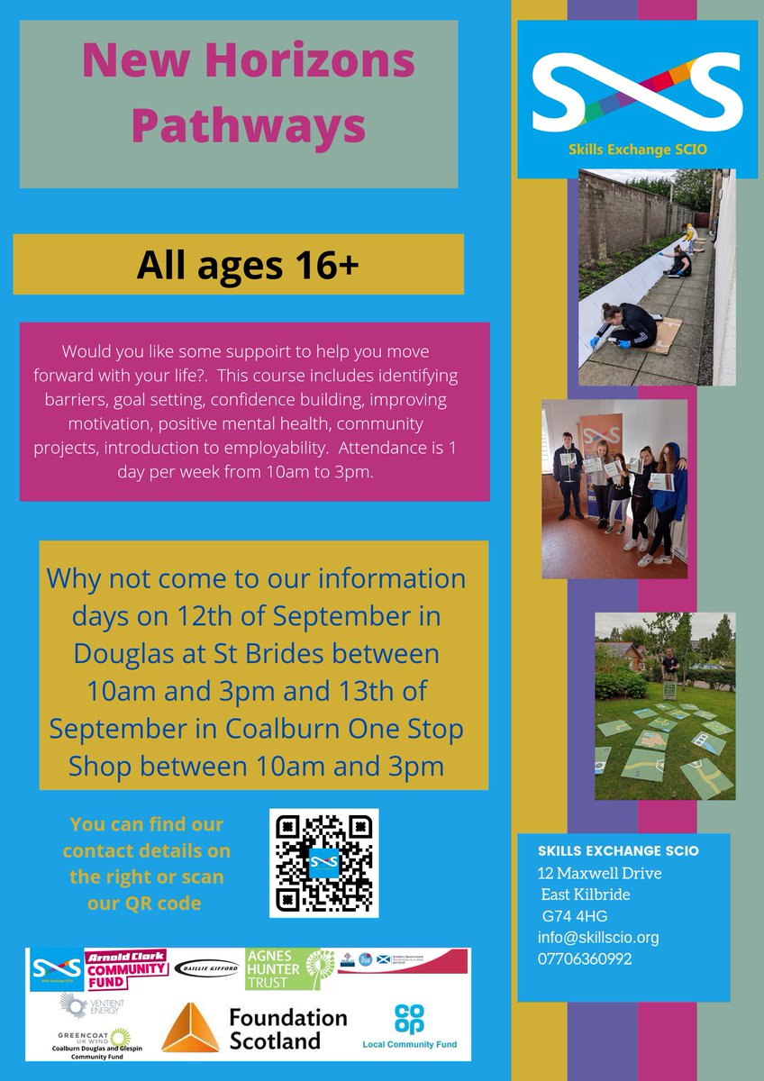 SES12EK's tweet photo. NEW COURSE ALERT 
We are currently recruiting for these courses and will be holding drop-in days next week:-
Monday 12th September : Douglas St Brides between 10am - 3pm.
Tuesday 13th September : Coalburn One Stop Shop between 10am - 3pm
Come along, meet Samina and have a chat. https://t.co/ppJ0GTQ30k