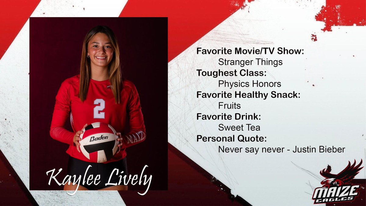 maizevbbackers's tweet photo. Meet Varsity setter and right side hitter @LivelyKaylee . She is in her third year as a Varsity player. @MaizeVolleyball https://t.co/Yi2AWZqKvx