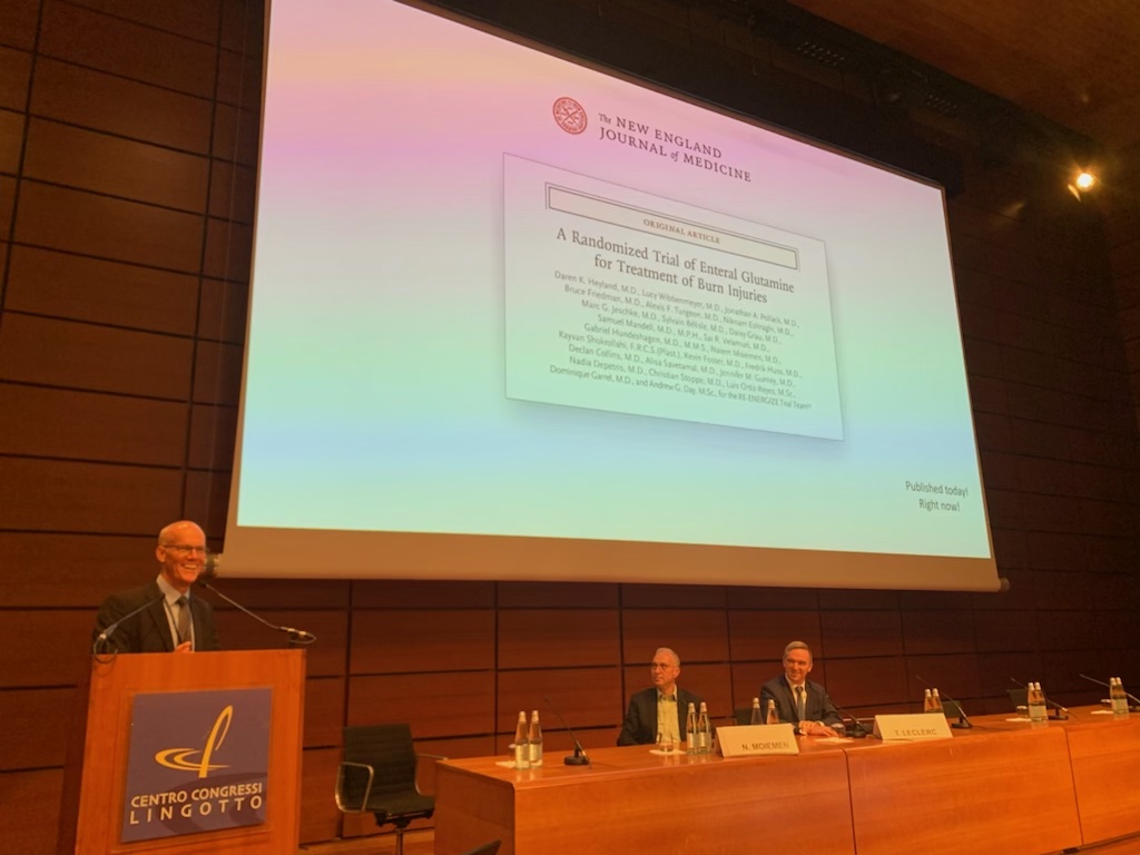 Critical Care Nutrition (@criticalcarenu1) on Twitter photo The RE-ENERGIZE trial was presented by <a href="/DarenHeyland/">Daren Heyland</a> <a href="/Euroburn/">European Burns Association</a> meeting today and published simultaneously <a href="/NEJM/">NEJM</a>. We were very pleased with the opportunity to work together to conduct this high-quality trial in severe #burns. <a href="/CStoppe/">Christian Stoppe</a> <a href="/AlexisTurgeon_/">Alexis Turgeon</a> <a href="/DaisyGrau/">Daisy G Dominguez</a> <a href="/nmoiemen/">Naiem</a> <a href="/ctburnmd/">Alisa Savetamal</a> The RE-ENERGIZE trial was presented by <a href="/DarenHeyland/">Daren Heyland</a> <a href="/Euroburn/">European Burns Association</a> meeting today and published simultaneously <a href="/NEJM/">NEJM</a>. We were very pleased with the opportunity to work together to conduct this high-quality trial in severe #burns. <a href="/CStoppe/">Christian Stoppe</a> <a href="/AlexisTurgeon_/">Alexis Turgeon</a> <a href="/DaisyGrau/">Daisy G Dominguez</a> <a href="/nmoiemen/">Naiem</a> <a href="/ctburnmd/">Alisa Savetamal</a>