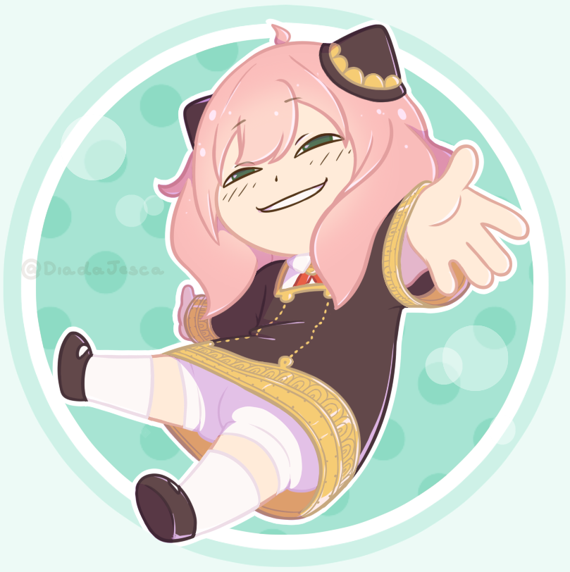 DiadaJesca's tweet photo. Second botton design :3 other Anya face mwahah
.
#anya #botton #chibi #cute #fanart #heh #myart #anyaforger #anyaheh https://t.co/0tHdJy9QNu