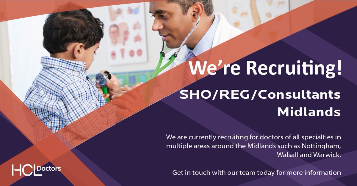HCLDoctors's tweet image. We're working with NHS hospitals across the Midlands looking for locums of all grades and specialities. Interested in locum work? Submit your details to us today - give us a call on 01756 709091 or submit your details via our Quick CV Drop bit.ly/3mW9Y4z