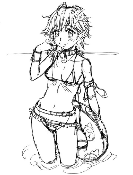 #このタグを見た人はラフ画とその完成絵を見せる 