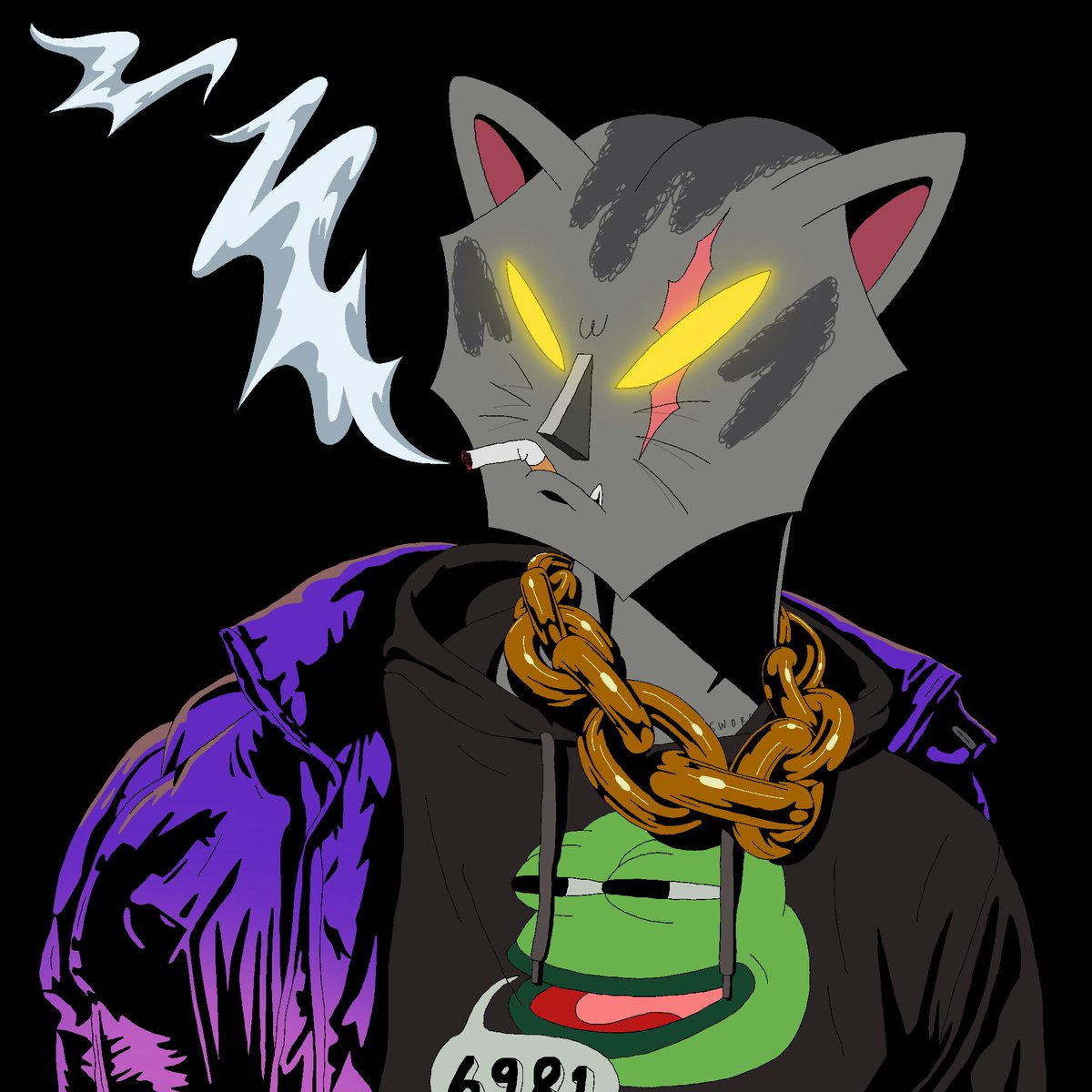 TANA_547's tweet photo. Giveaway for lucky @WEIRDWORLD547 holder
Derivative from YakuzaCats #6981 @YCSDAO
Requested and approved to mint by holder @jaggedsoft 
0.09 E but refund 100% 
it's mean FREE

https://t.co/O82RDFembi https://t.co/rxaWV06y4L