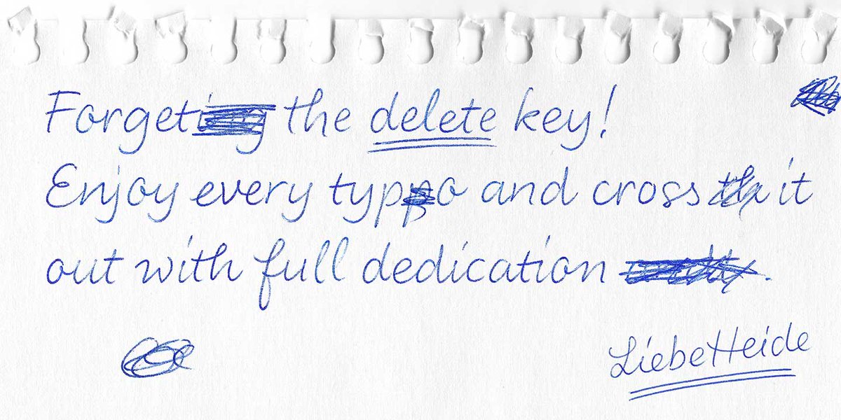 “LiebeHeide is a digital script font that authentically reproduces the writing of a ballpoint pen. A combination of OpenType and Color Font technology makes this typographic miracle possible.”
liebefonts.com/fonts/liebehei… via <a href="/bramus/">Bramus</a>