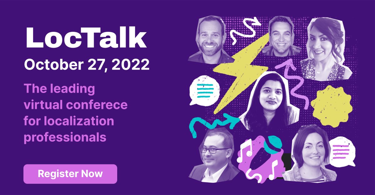 SmartcatAI's tweet photo. Are you passionate about #localization? Join us at #LocTalk on October 27.
We’ll talk about:
🤖 AI and machine translation
💡 Translator resourcing models
🏆 Localization and branding
— and more!
👉 https://t.co/CPdPC1ESkO 👈
#translation #i18n #l10n #events https://t.co/ekhcT6ZDsU