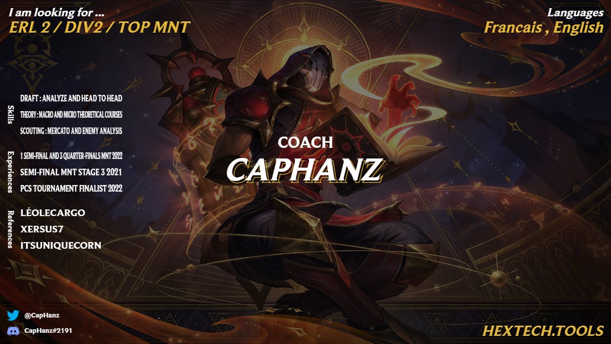 CapHanz's tweet photo. Coach LFT,
Après une bonne saison MNT, je suis en recherche d'un projet pour la coupe de France ! (MP open) https://t.co/5COcwWDGvF