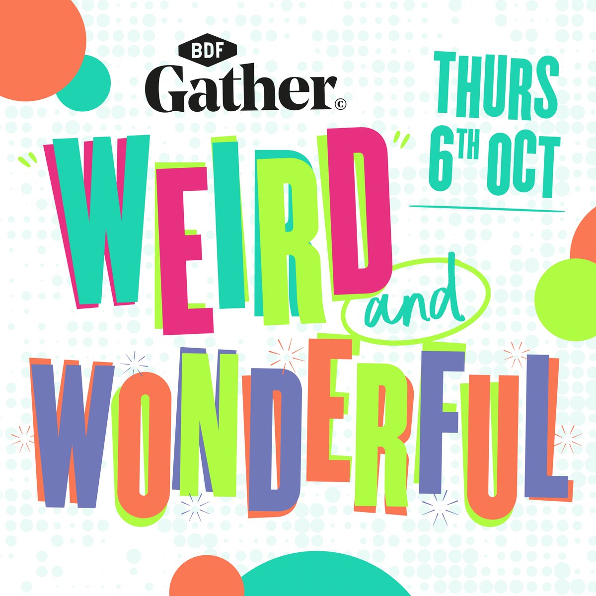 We've picked a slow news week to let you know tickets for next month's Gather (Thurs 6th Oct) are on sale! 

birminghamdesignfestival.org.uk/whats-on/event…

Weird &amp; Wonderful talks at The Crossing in Digbeth, plus Food+Drinks, Workshops, the BD shop + more...