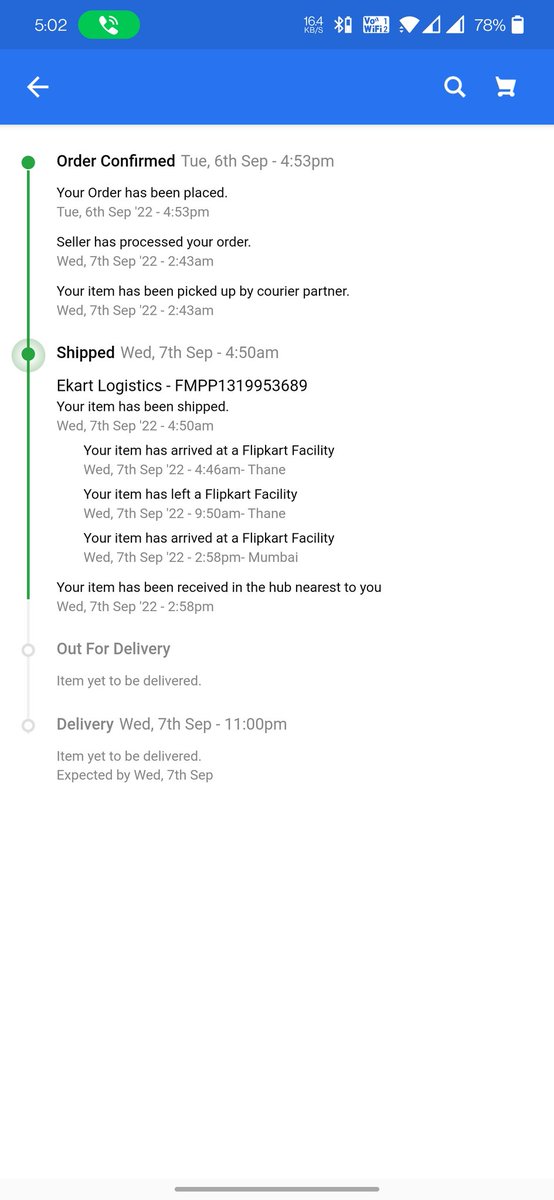 davechirag1992's tweet image. @Flipkart How I can trust the Flipkart delivery date shows 7th Sep but not received product I did advance payment still not getting update of product status . I told them let me know nearest location I will pickup the product but they are not ready to do this pls help me