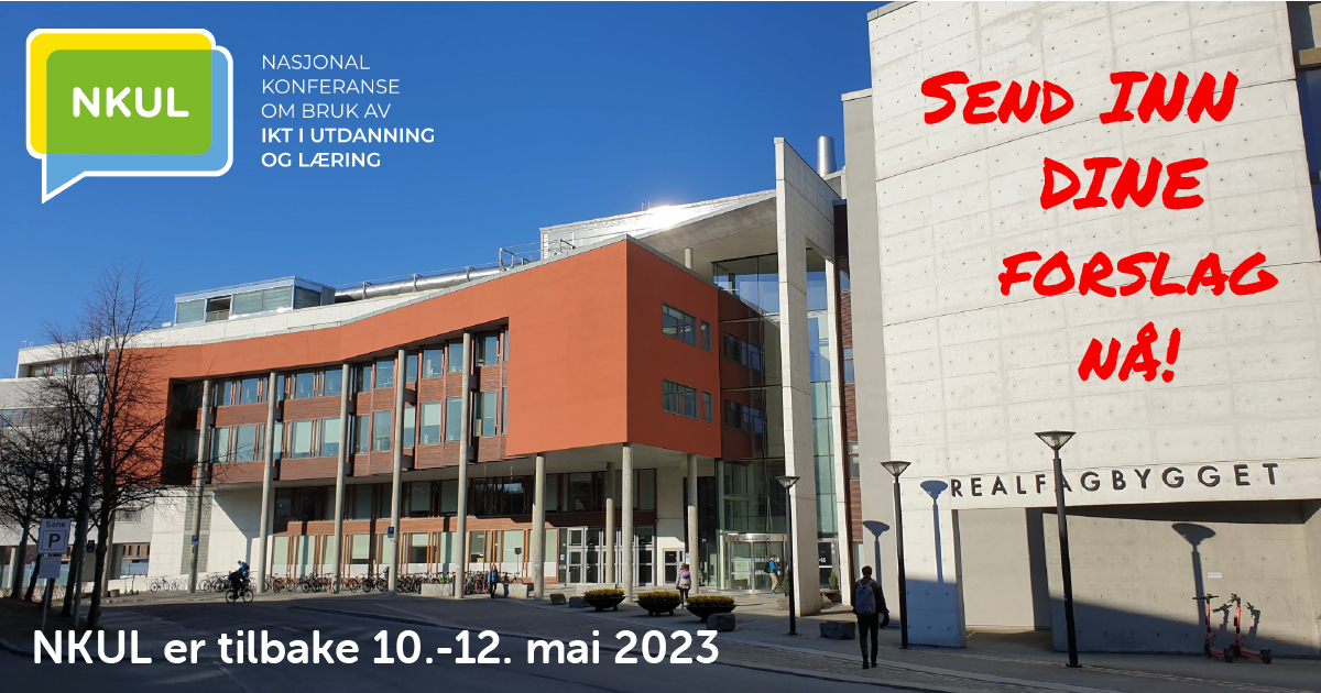NKUL er tilbake 10.-12. mai 2023, men det er NÅ (og ram til 18. nov) du kan sende oss dine programforslag. Send gjerne flere, men sørg for at det går klart fram hva du ønsker å formidle, og hvordan. Og husk det pedagogiske perspektivet! Les mer på nkul.no/konferansebidr…