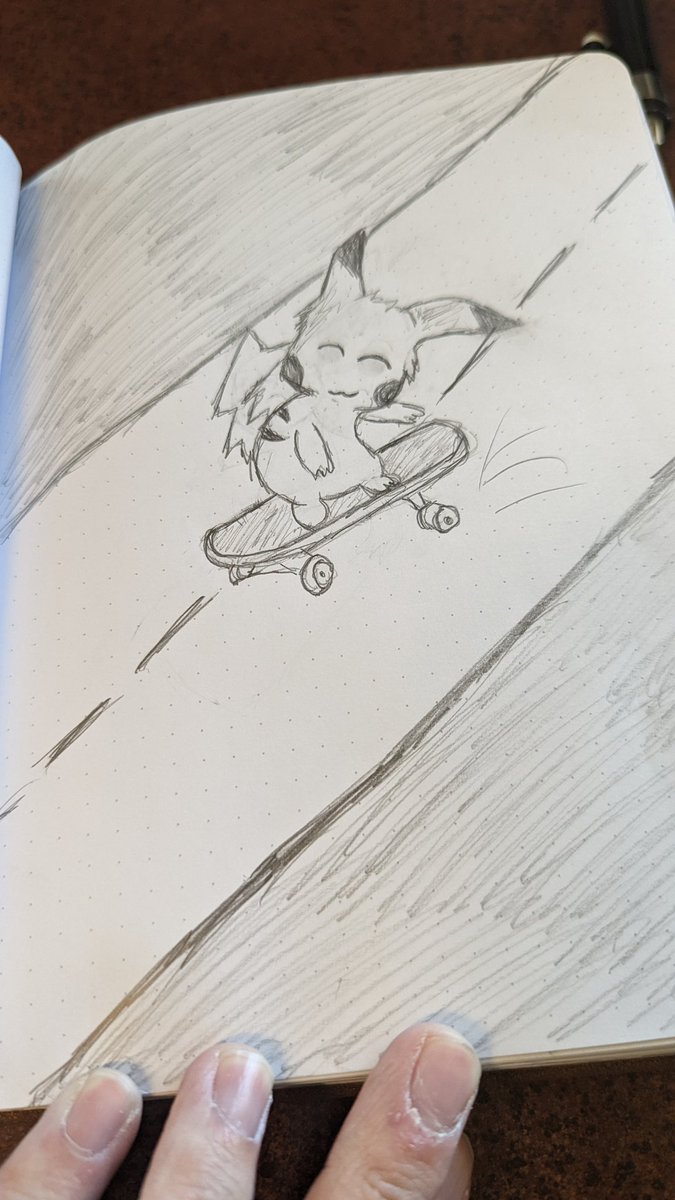 GoodmorningRose's tweet photo. Skateboarding Pikachu. https://t.co/b9qQWOd5pS