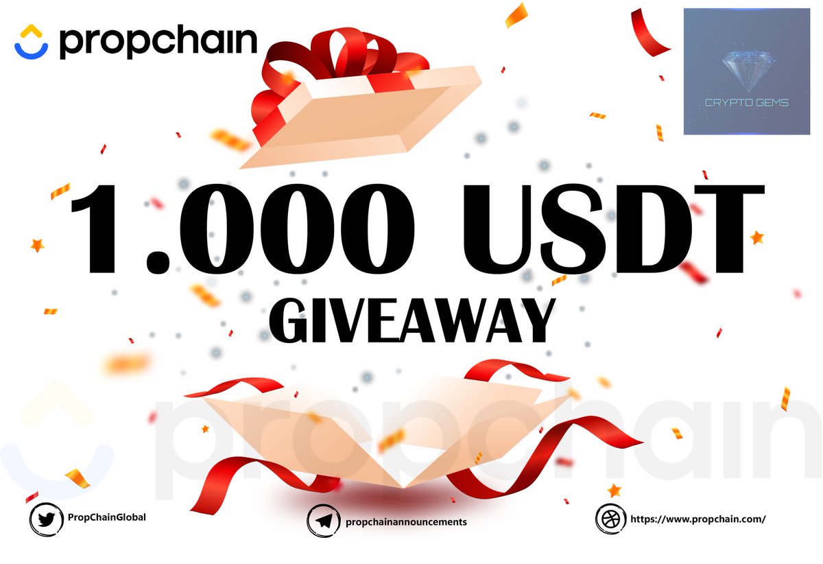Hey #TheCryptoGems Community!

I'm doing a great #GIVEAWAY for you!

👉2 x $500 in #BNB

👉TOTAL $1000 in #BNB

To enter:

1️⃣Follow @propchainglobal
2️⃣Comment,Like and retweet this Tweet
3️⃣Join Propchain's Telegram channel: t.me/propchainannou…

#TheCryptoGems🔥 X #Propchain🔥