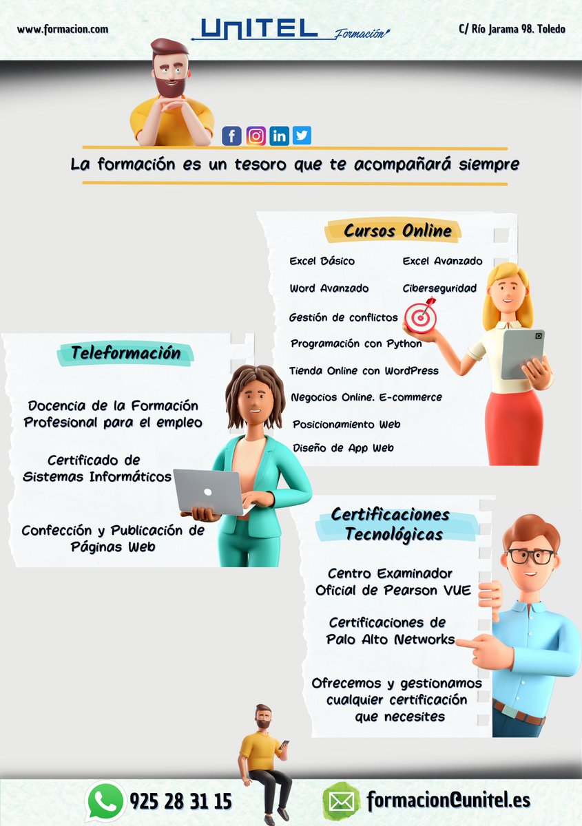 UnitelFormacion's tweet image. 🧐🧐¿Qué es eso que adquieres y que irá contigo donde vayas?...👉Las experiencias, 👉los conocimientos y la 👉#Formación.
Recuérdalo y no te quedes estancad@
🔵 unitelformacion.com