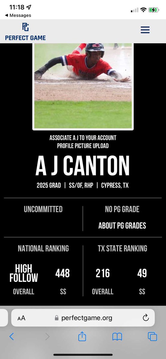 ajcanton2 (@aj55044040) on Twitter photo Thank You Perfect Game for the Ranking <a href="/CWCatsBaseball/">Cy Woods Baseball</a> @JBrownPG <a href="/TRussoPG/">Tyler Russo</a> #AGTG 🙏🏾🙏🏾 Thank You Perfect Game for the Ranking <a href="/CWCatsBaseball/">Cy Woods Baseball</a> @JBrownPG <a href="/TRussoPG/">Tyler Russo</a> #AGTG 🙏🏾🙏🏾