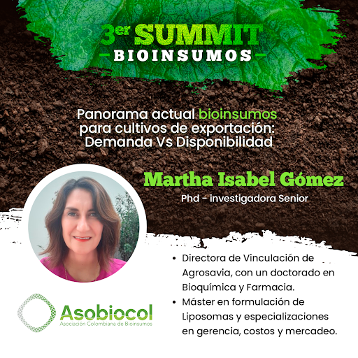 asobiocol's tweet photo. “Panorama actual bioinsumos para cultivos de exportación: Demanda Vs Disponibilidad” Con Martha Isabel Gomez Phd – Investigador Senior.
#Asobiocol #Suelos #AgriculturaRegenerativa #BioInsumos #AgroColombiano #Biofertilizantes #AgentesMicrobianos #Colombia #ManejoIntegradoDePlagas https://t.co/PyzF4wrzgA