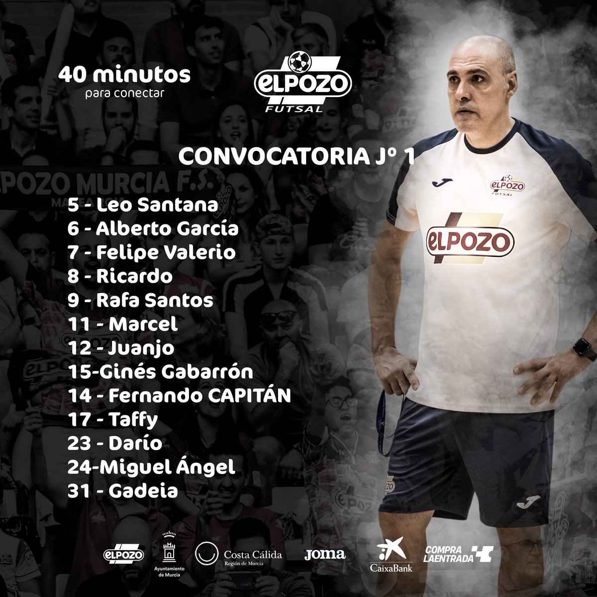 🔥💪 𝗖𝗢𝗡𝗩𝗢𝗖𝗔𝗧𝗢𝗥𝗜𝗔 𝗝° 𝟭 

🚍Primer viaje de la temporada a Tudela 🆚 <a href="/RiberaNavarraFS/">ATP Iluminación Ribera Navarra FS</a> 

📋𝟭𝟯 𝗷𝘂𝗴𝗮𝗱𝗼𝗿𝗲𝘀 𝗰𝗼𝗻 <a href="/miguelmrtnz_/">Miguel Angel Vicente Martinez</a> y <a href="/GinesGabarron/">Ginés Gabarrón Rodríguez</a> 

#40MinutosParaConectar