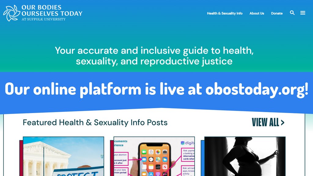 ObosToday's tweet photo. We are live! Visit us at https://t.co/4GlCd83h4S! #OBOSToday #OurBodiesOurselves https://t.co/q97rNPFUFy