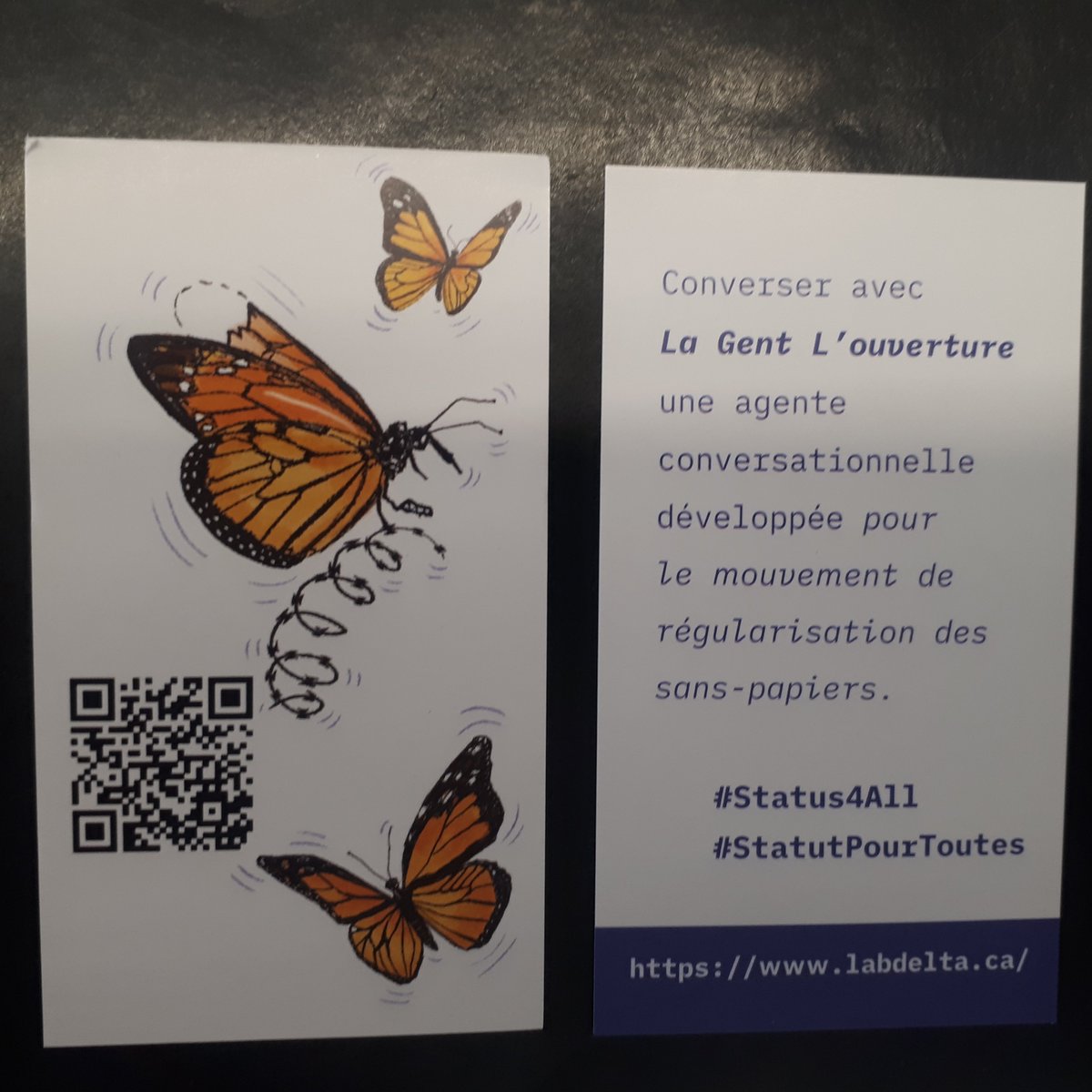La Gent L'ouverture: Les cartes format portefeuille sont prêtes! <a href="/labdelta1/">lab-delta</a> #status4all labdelta.ca/chatbot-1/chat…