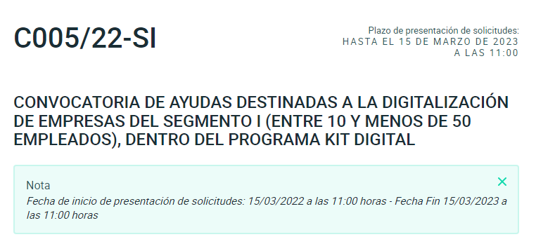 deSoftSpain's tweet photo. 🔴ATENCIÓN🔴
Se amplía seis meses el plazo de la convocatoria del programa #KitDigital para empresas de entre 10 y 49 empleados(#SegmentoI), dicho plazo finalizará el 15 de Marzo de 2023 a las 11:00.
Anímate al cambio digital, en #deSoft te asesoramos durante todo el tramite. https://t.co/OQ3PK1vyur