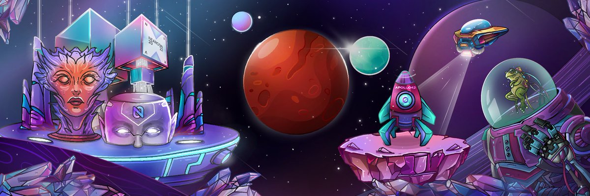 You have been waiting for it! 

📢 Announcing the first ever NFT banner collection on $NEAR in collaboration with <a href="/kenzero14/">kenzeroart | CryptoartPH | CPAG | XOVOX</a> &amp; <a href="/MyNearWallet/">MyNearWallet</a>! 

All NEARCON participants and A42 active users are eligible for the airdrop! 

Coming soon…
👾 A42 x Kenzero x MNW 💜