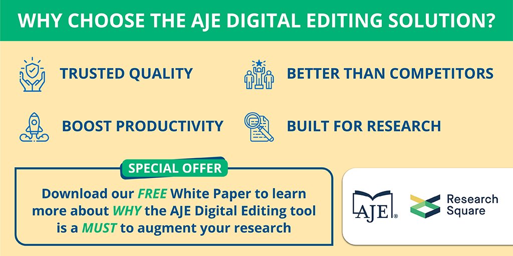 researchsquare's tweet photo. Authors often ask: Which AI-based Editing Tool is Most Effective for Research Institutions? Our recent AJE White Paper explains more! Click here: https://t.co/EOT6loNxh7
#researchinstitution #AI #editingtool #whitepaper #researchpaper #researchers https://t.co/csTiOjZLQB