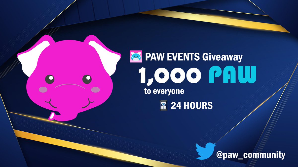 PAW EVENTS on Twitter "1000 PAW to everyone who Reply PAW address+RT"
