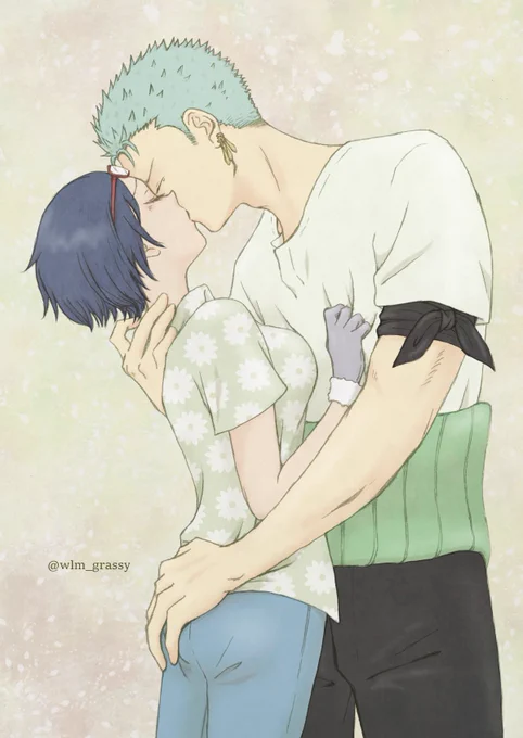 めちゃめちゃ遅くなってしまってごめんなさいマロリクいただいてた、ゾロたしです!ひさびさに二年前Ver.で描いてみました 