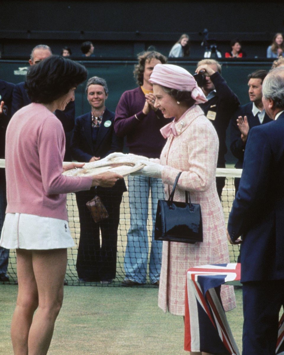 We at Brentwood send our sincere condolences to the Royal Family. RIP HM Queen Elizabeth II. #queenelizabeth Wimbledon 1957 #altheagibson 1962 #rodlaver 1977 #virginiawade
