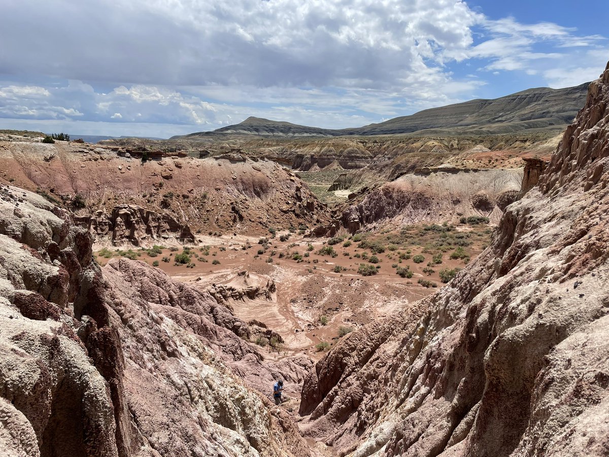 lukenweaver's tweet image. Red beds for #FossilFriday. Left, the Paleocene-Eocene Thermal Maximum, basal Willwood Fm. Right, Himes Mb of the Cloverly Fm. Similar scales re: strat thickness, but re: time the former captures ~100k years vs. &amp;gt;10 million years for the latter #GeologicTime