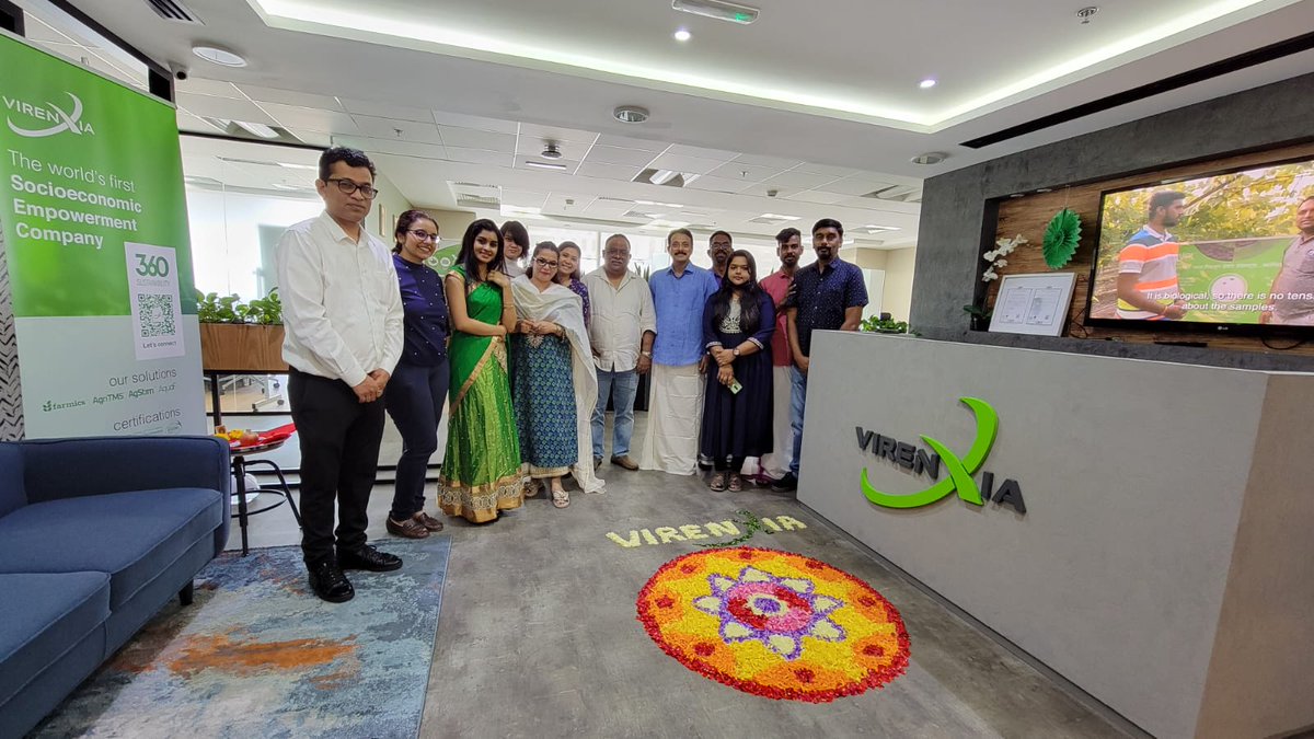 virenxia's tweet photo. Onam celebrations this year at the Virenxia #Dubai office featured a beautiful flower pookalam made by our team followed by the traditional Onam sadhya lunch. #team #celebrations #Onam https://t.co/822O22jThy