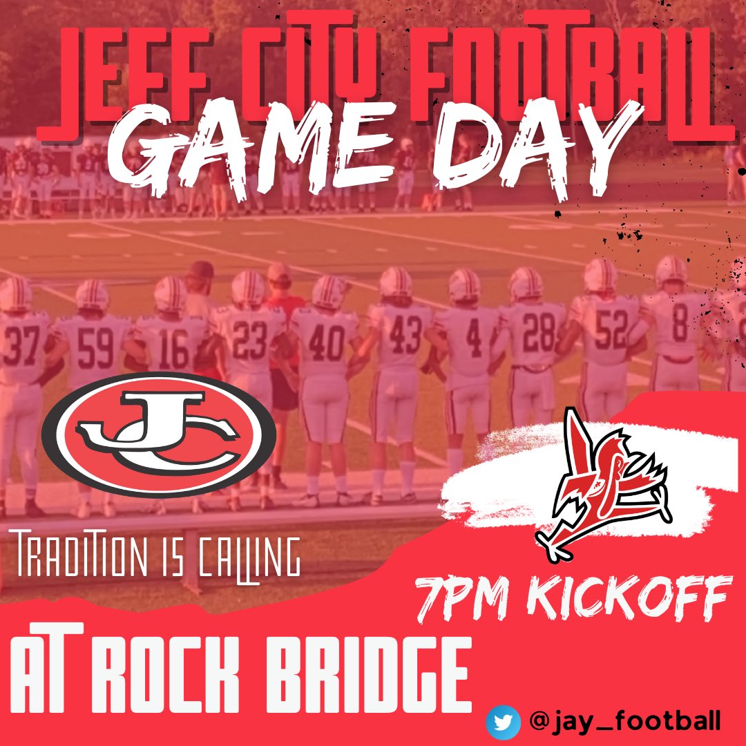 JayPrideFB's tweet photo. G A M E D A Y🏈
🆚 Rock Bridge
⏰ 7:00PM
🏟 Rock Bridge HS
#TraditionIsCalling https://t.co/AlKNEYNrxa