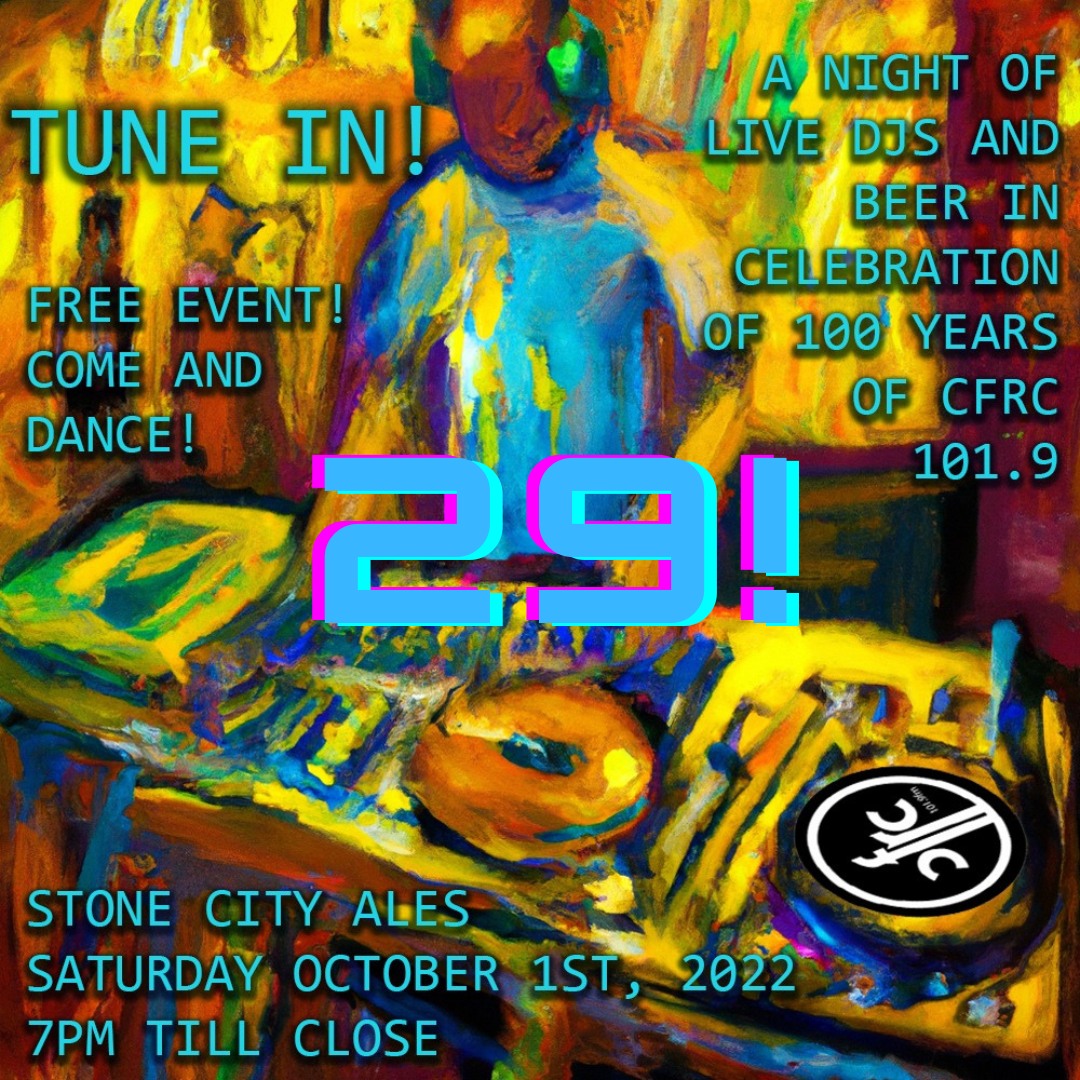 29 days til our 100th on Oct 7!  In our ramp up, come dance it up with us Oct 1st at <a href="/StoneCityAles/">Stone City Brew Co</a> for the launch of 'Tune In' brewed in honour of our Centennial!  
RSVP on our Facebook event page or tag us on Insta to let us know you're coming! facebook.com/events/1253730… #ygk